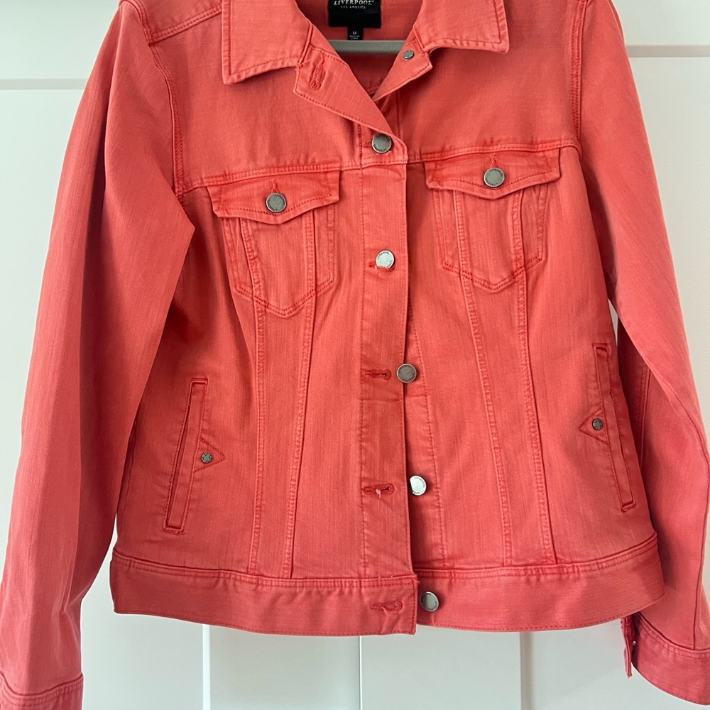 Liverpool Los Angeles Women's Coral Denim Jacket ~ size M